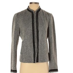 Gray & black blazer jacket w/chain details